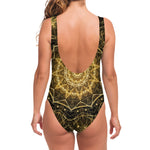Gold Kaleidoscope Print One Piece Swimsuit