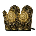 Gold Kaleidoscope Print Oven Mitts
