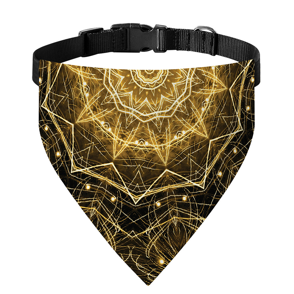 Gold Kaleidoscope Print Over The Collar Dog Bandana