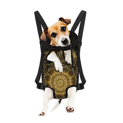 Gold Kaleidoscope Print Pet Carrier Backpack