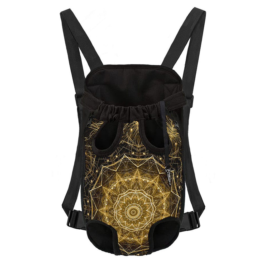 Gold Kaleidoscope Print Pet Carrier Backpack