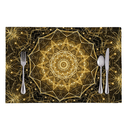 Gold Kaleidoscope Print Placemat