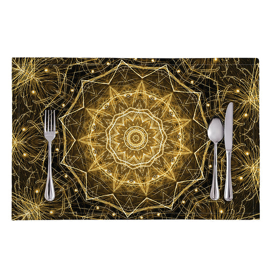 Gold Kaleidoscope Print Placemat