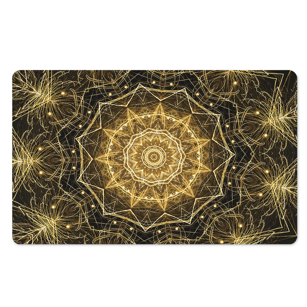 Gold Kaleidoscope Print Polyester Doormat