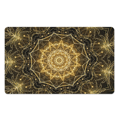 Gold Kaleidoscope Print Polyester Doormat