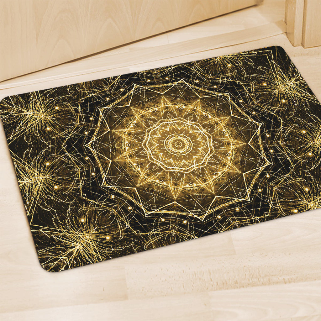 Gold Kaleidoscope Print Polyester Doormat