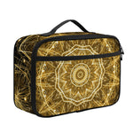 Gold Kaleidoscope Print Portable Lunch Bag