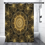Gold Kaleidoscope Print Premium Shower Curtain