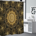 Gold Kaleidoscope Print Premium Shower Curtain