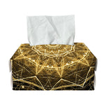 Gold Kaleidoscope Print Rectangle Tissue Box Cover