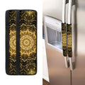Gold Kaleidoscope Print Refrigerator Handle Covers