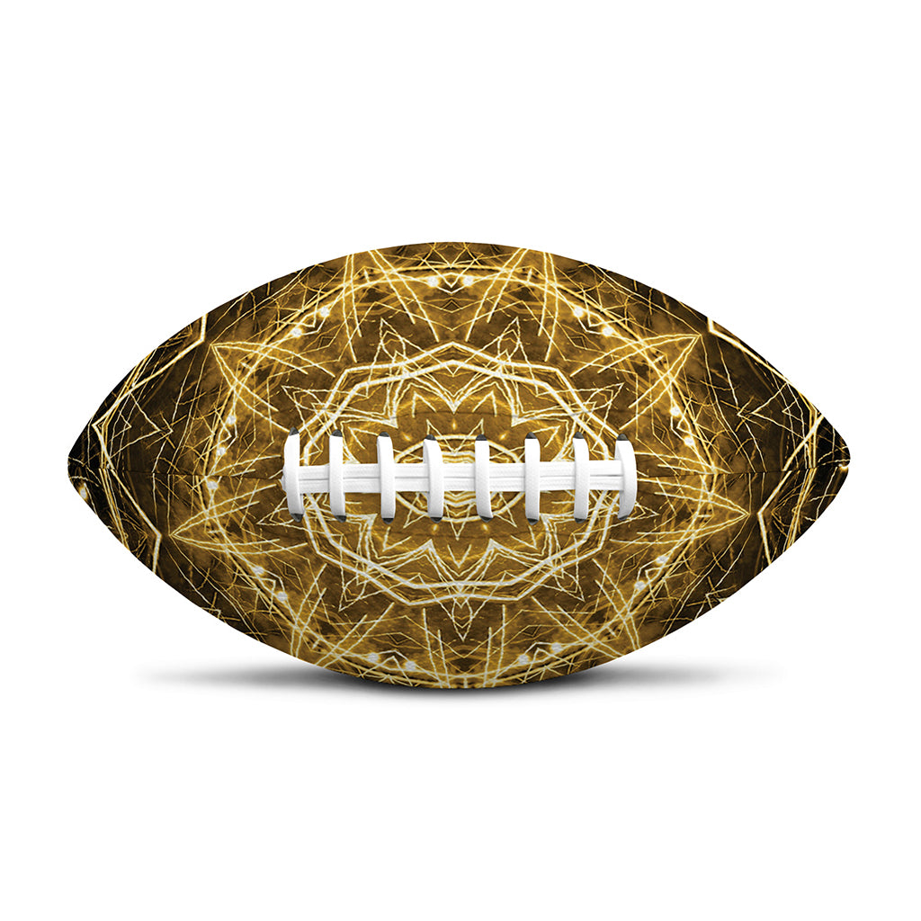 Gold Kaleidoscope Print Rugby Ball