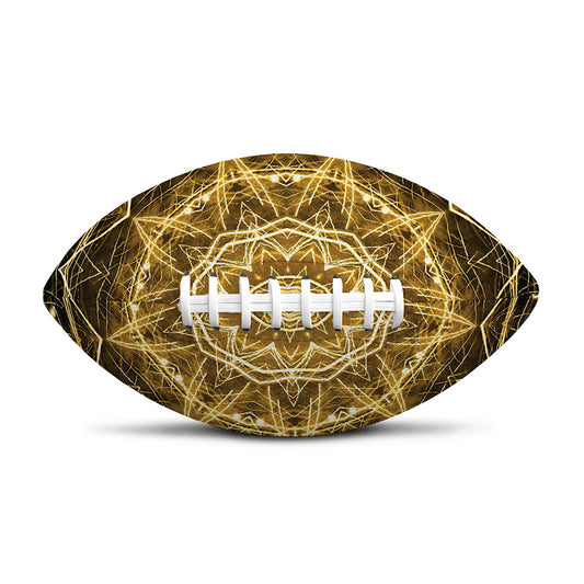 Gold Kaleidoscope Print Rugby Ball