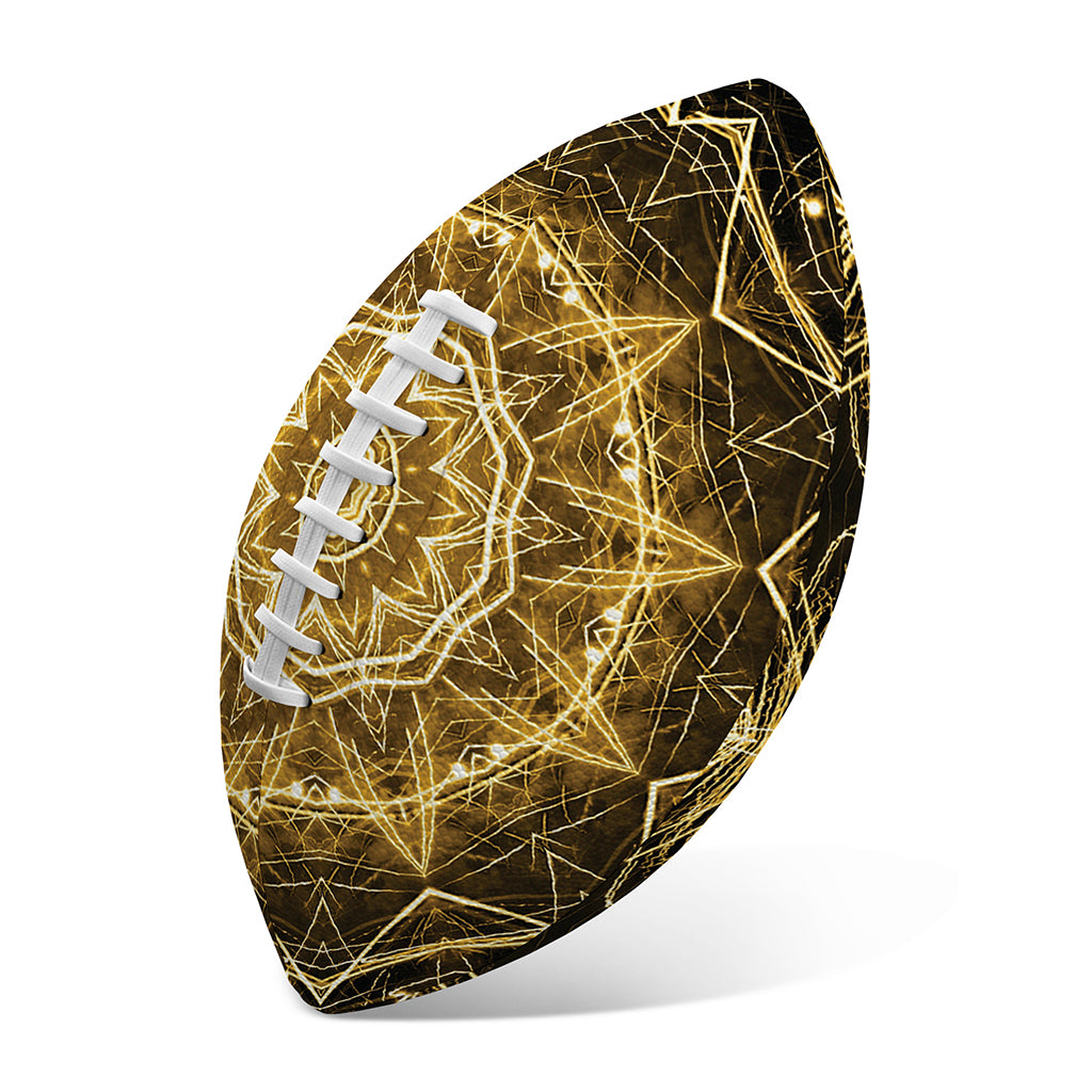 Gold Kaleidoscope Print Rugby Ball