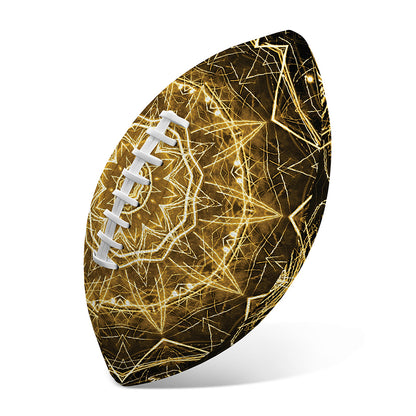 Gold Kaleidoscope Print Rugby Ball