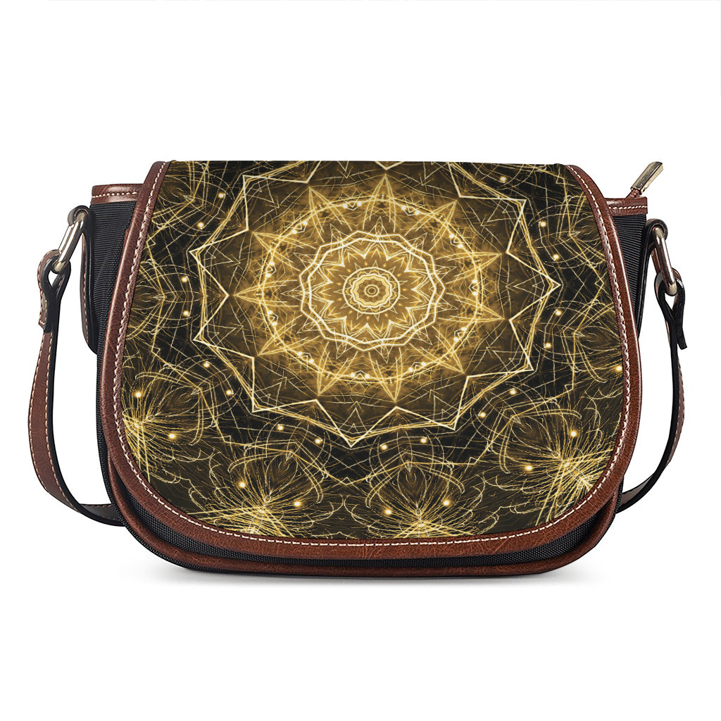 Gold Kaleidoscope Print Saddle Bag