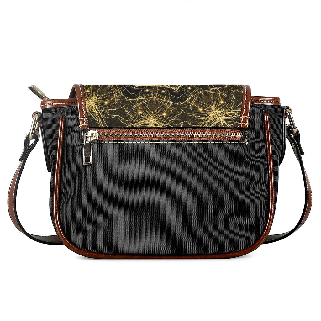 Gold Kaleidoscope Print Saddle Bag