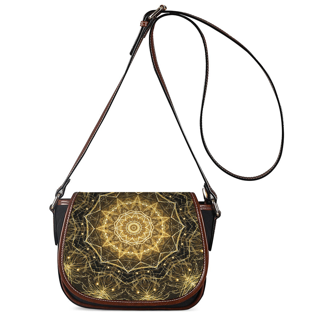Gold Kaleidoscope Print Saddle Bag