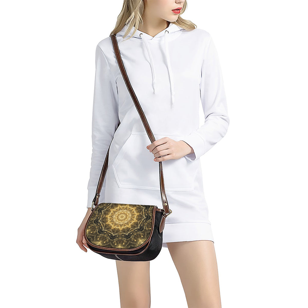 Gold Kaleidoscope Print Saddle Bag