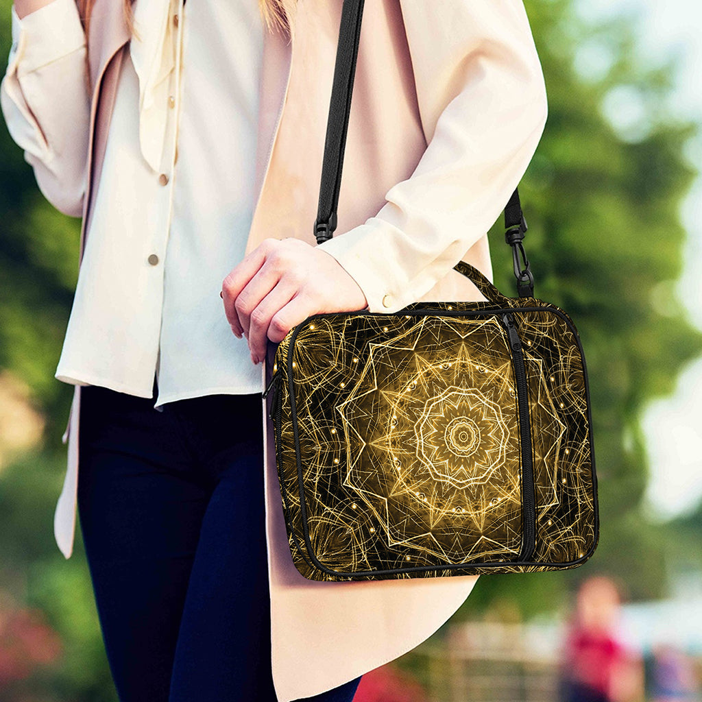 Gold Kaleidoscope Print Shoulder Strap Bible Bag