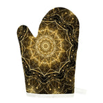 Gold Kaleidoscope Print Single Oven Mitt