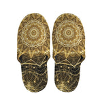 Gold Kaleidoscope Print Slippers