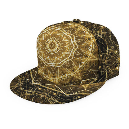 Gold Kaleidoscope Print Snapback Cap
