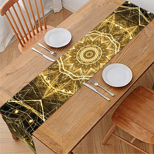 Gold Kaleidoscope Print Table Runner