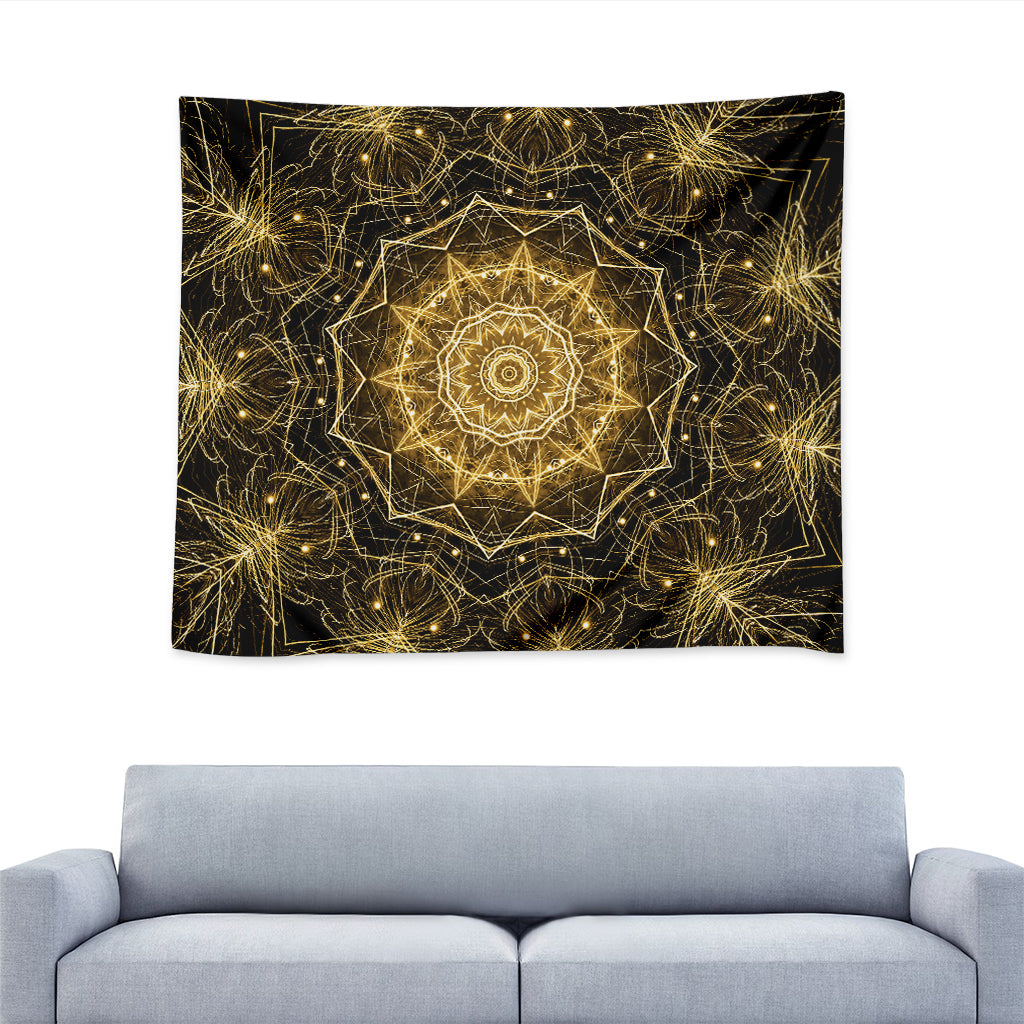 Gold Kaleidoscope Print Tapestry