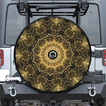 Gold Kaleidoscope Print Tire Cover With Camera Hole