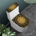 Gold Kaleidoscope Print Toilet Lid And Tank Cover Set
