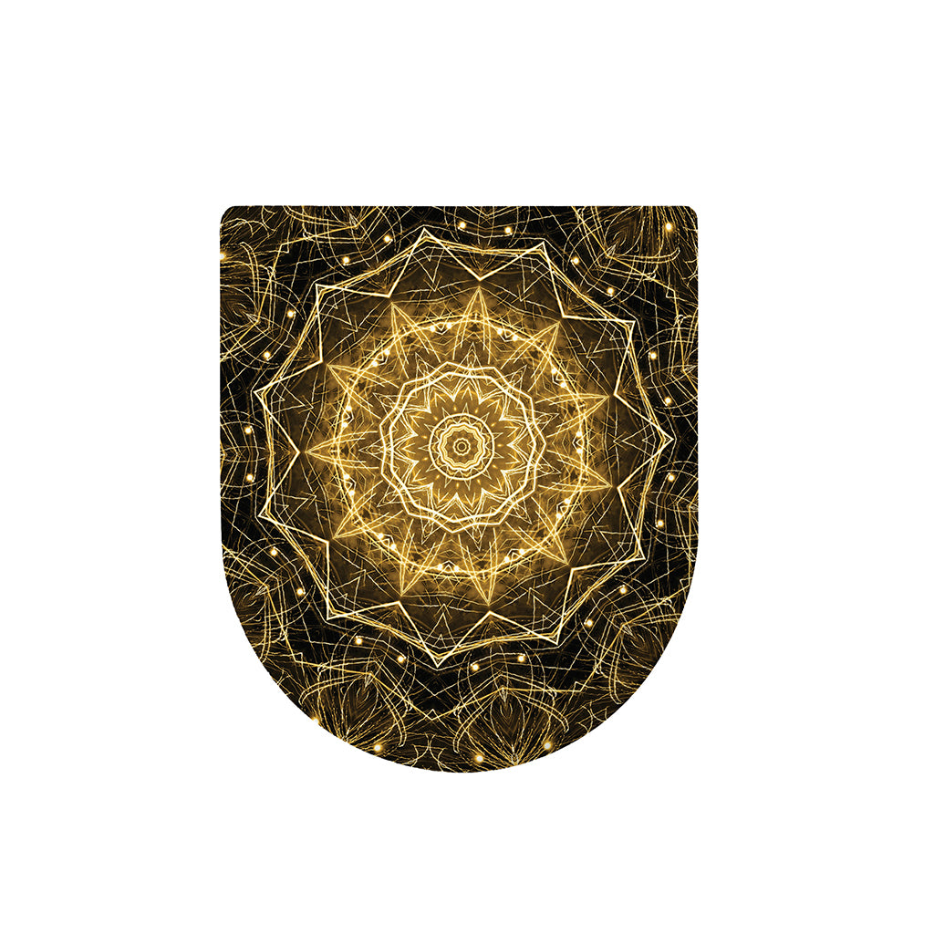 Gold Kaleidoscope Print Toilet Lid Cover