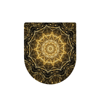 Gold Kaleidoscope Print Toilet Lid Cover