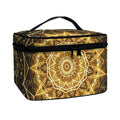 Gold Kaleidoscope Print Travel Makeup Bag