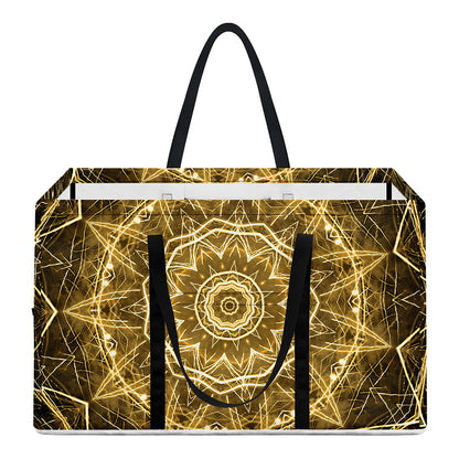 Gold Kaleidoscope Print Utility Tote Bag