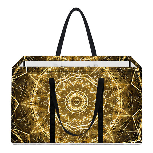 Gold Kaleidoscope Print Utility Tote Bag