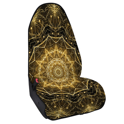 Gold Kaleidoscope Print Waterproof Car Seat Cover