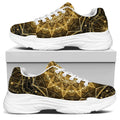Gold Kaleidoscope Print White Chunky Shoes