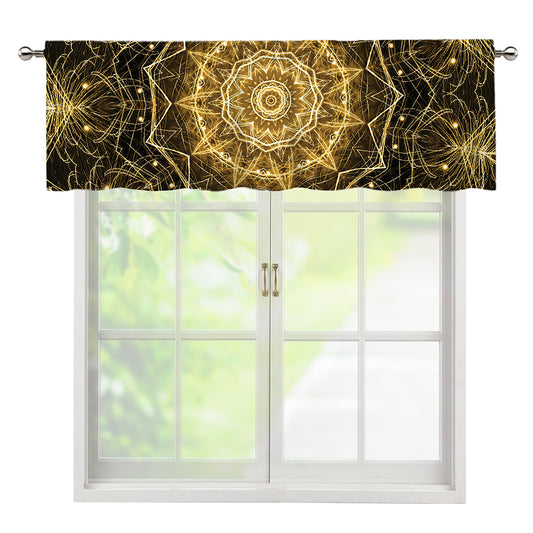 Gold Kaleidoscope Print Window Valance