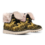 Gold Kaleidoscope Print Winter Boots
