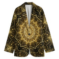 Gold Kaleidoscope Print Women's Cotton Blazer
