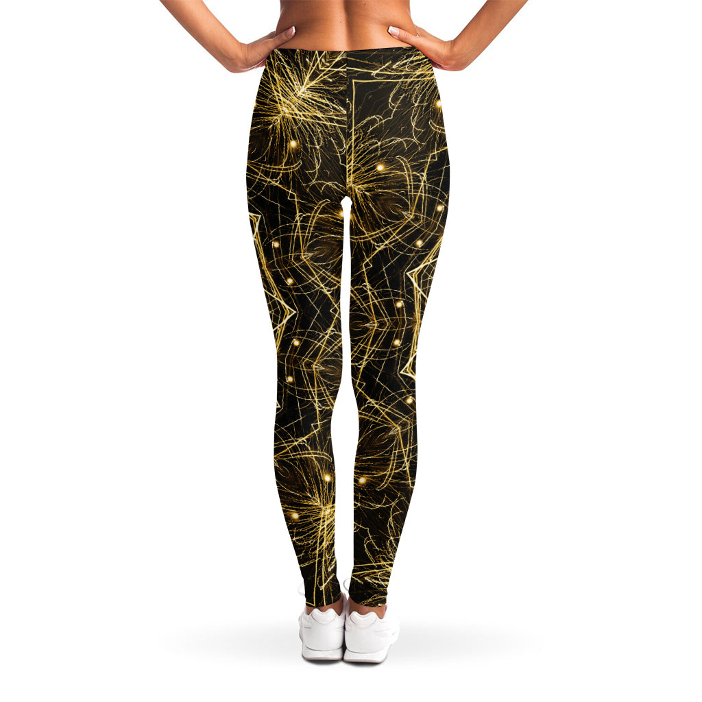 Gold Kaleidoscope Print Women's Leggings