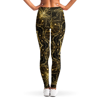 Gold Kaleidoscope Print Women's Leggings