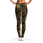 Gold Kaleidoscope Print Women's Leggings