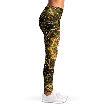 Gold Kaleidoscope Print Women's Leggings