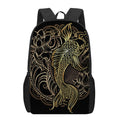 Gold Koi Carp Fish Print 17 Inch Backpack
