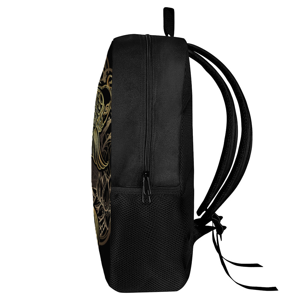 Gold Koi Carp Fish Print 17 Inch Backpack