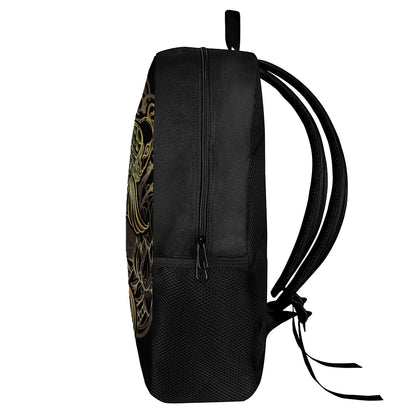 Gold Koi Carp Fish Print 17 Inch Backpack