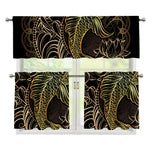 Gold Koi Carp Fish Print 3 Piece Kitchen Curtains
