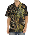 Gold Koi Carp Fish Print Aloha Shirt